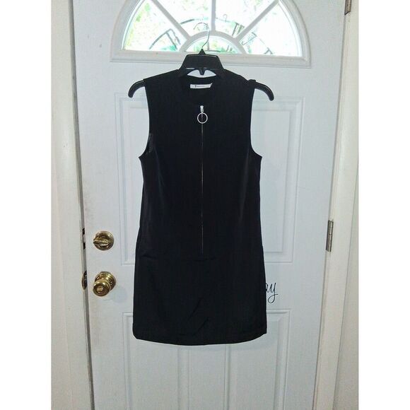 Alexander Wang Dress Black Tank Silver Accent Zippered Size 4 - Picture 2 of 8